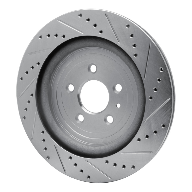 Picture of RNC Brake Rotor - Drill & Slot - R1 13-19 Ford Explorer Rear Left Drilled & Slotted Silver Brake Rotor rnc631-54222L
