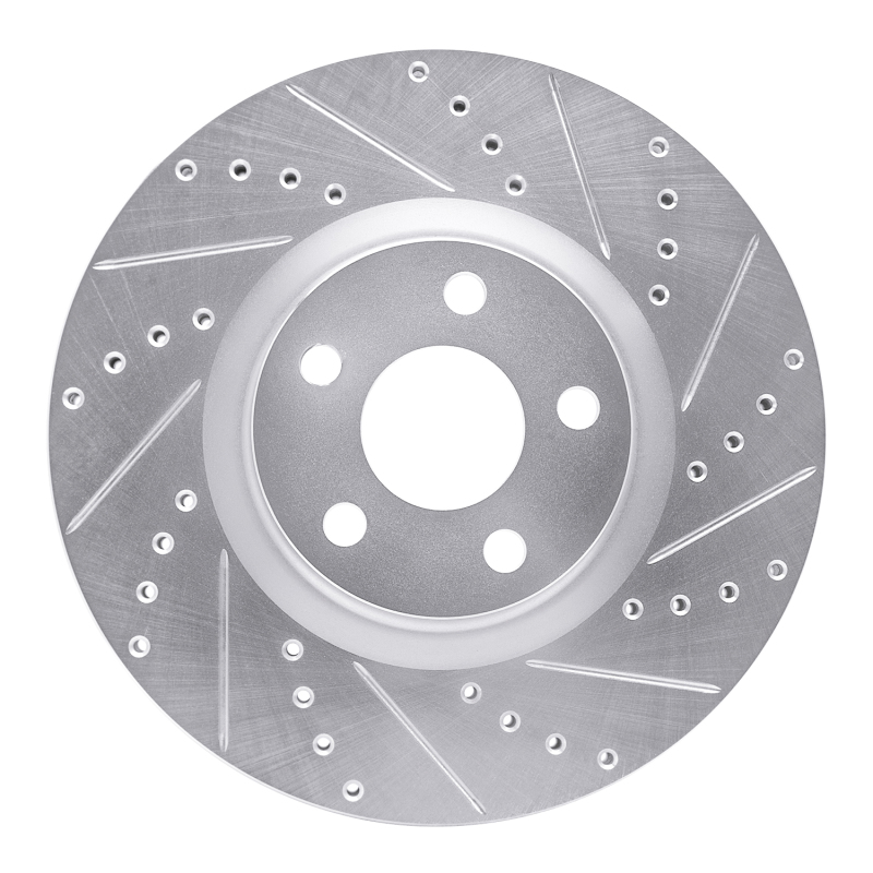 Picture of RNC Brake Rotor - Drill & Slot - R1 17-20 Lincoln MKZ Front Right Drilled & Slotted Silver Brake Rotor rnc631-54264R