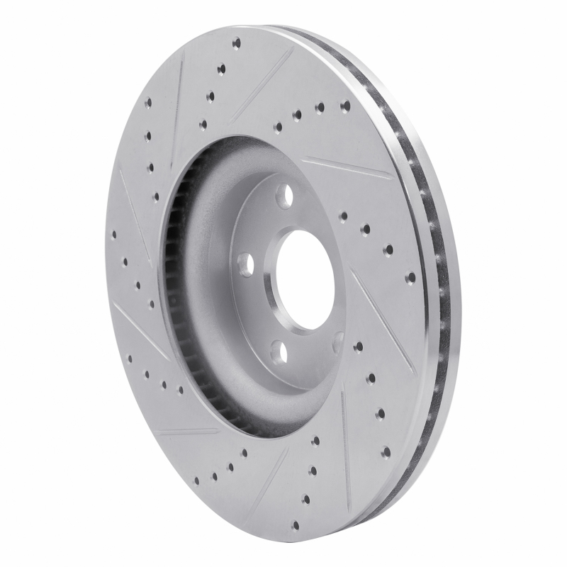 Picture of RNC Brake Rotor - Drill & Slot - R1 17-20 Lincoln MKZ Front Right Drilled & Slotted Silver Brake Rotor rnc631-54264R