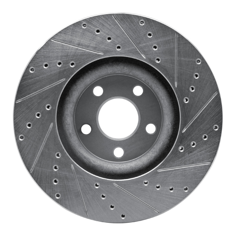 Picture of RNC Brake Rotor - Drill & Slot - R1 17-20 Lincoln MKZ Front Left Drilled & Slotted Silver Brake Rotor rnc631-54264L