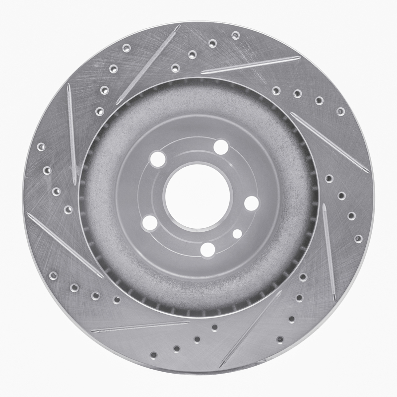 Picture of RNC Brake Rotor - Drill & Slot - R1 13-19 Ford Explorer Front Right Drilled & Slotted Silver Brake Rotor rnc631-54266R