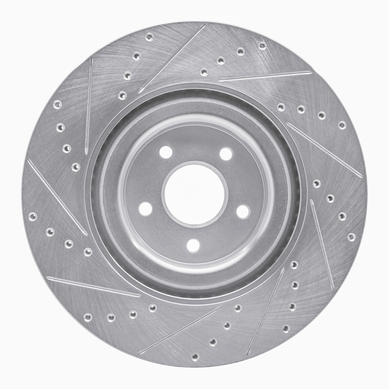 Picture of RNC Brake Rotor - Drill & Slot - R1 16-18 Ford Focus Front Right Drilled & Slotted Silver Brake Rotor rnc631-54261R