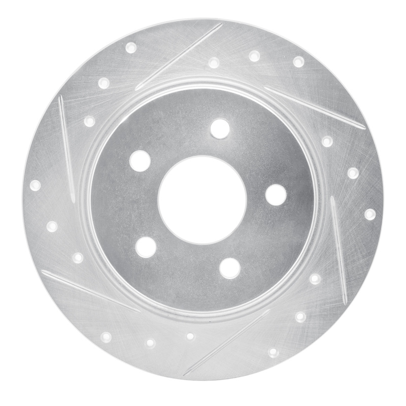 Picture of RNC Brake Rotor - Drill & Slot - R1 18-23 Ford Transit CONNECT Rear Left Drilled & Slotted Silver Brake Rotor rnc631-54273L