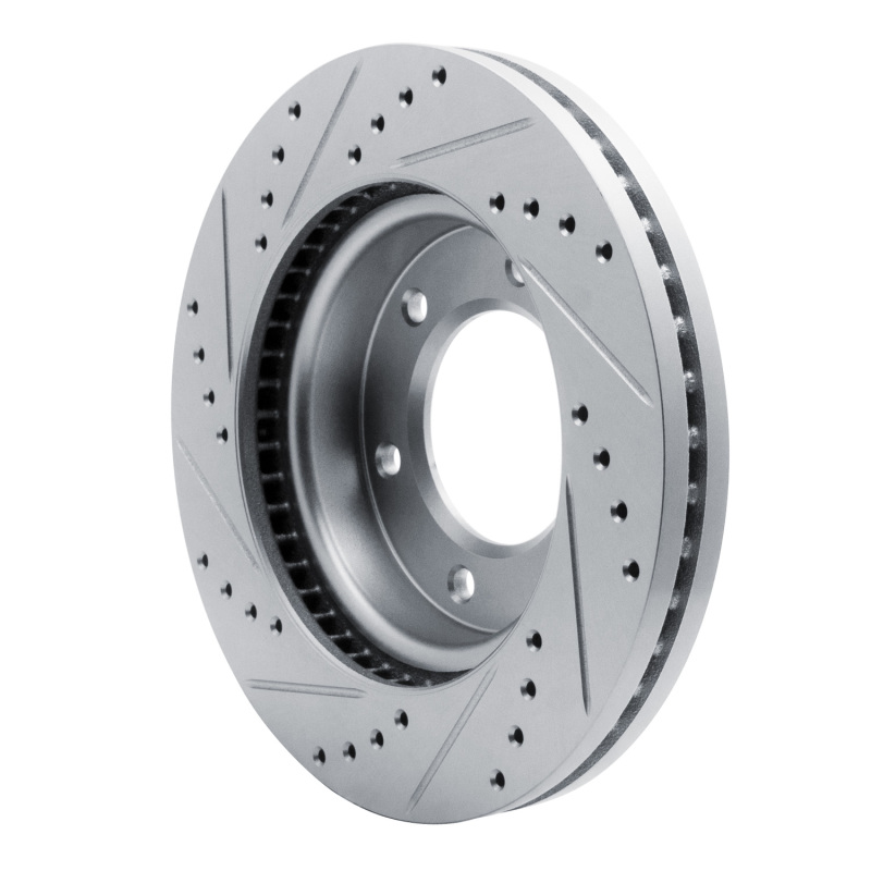 Picture of RNC Brake Rotor - Drill & Slot - R1 19-25 Ford Ranger (USA/Canada) Front Right Drilled & Slotted Silver Brake Rotor rnc631-54275R
