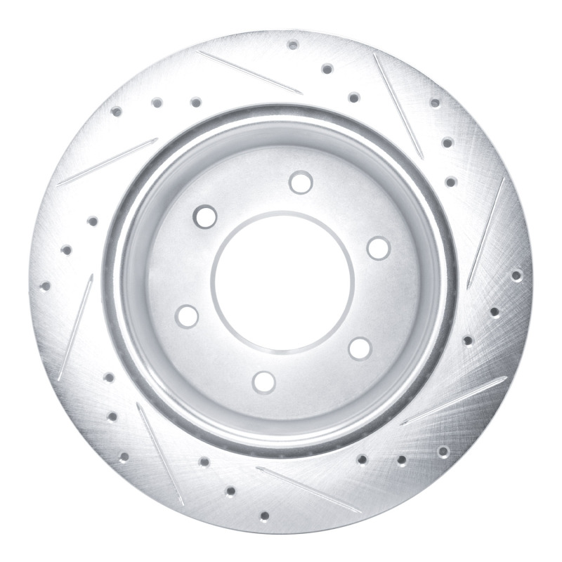 Picture of RNC Brake Rotor - Drill & Slot - R1 19-25 Ford Ranger (USA/Canada) Rear Left Drilled & Slotted Silver Brake Rotor rnc631-54276L