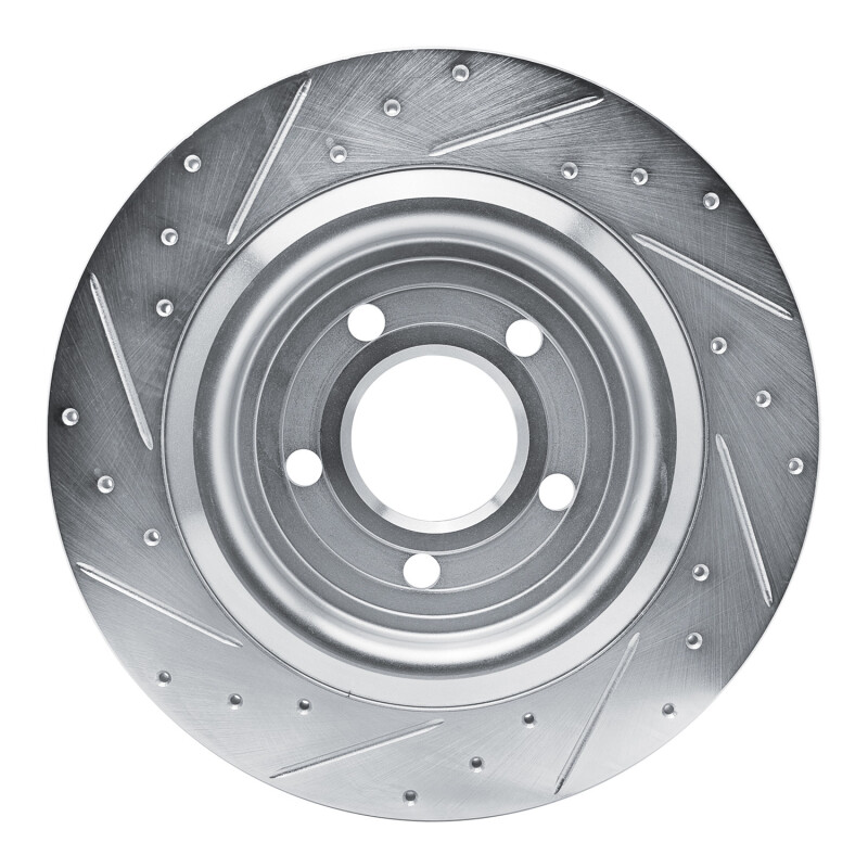 Picture of RNC Brake Rotor - Drill & Slot - R1 20-25 Ford Mustang Rear Right Drilled & Slotted Silver Brake Rotor rnc631-54280R