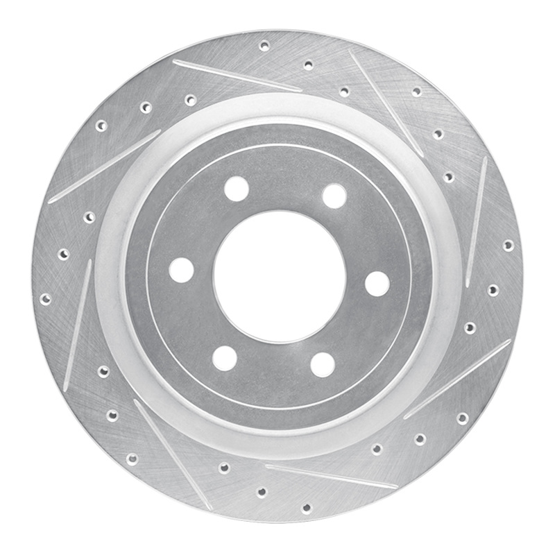 Picture of RNC Brake Rotor - Drill & Slot - R1 21-25 Ford F-150 Lightning Rear Right Drilled & Slotted Silver Brake Rotor rnc631-54288R