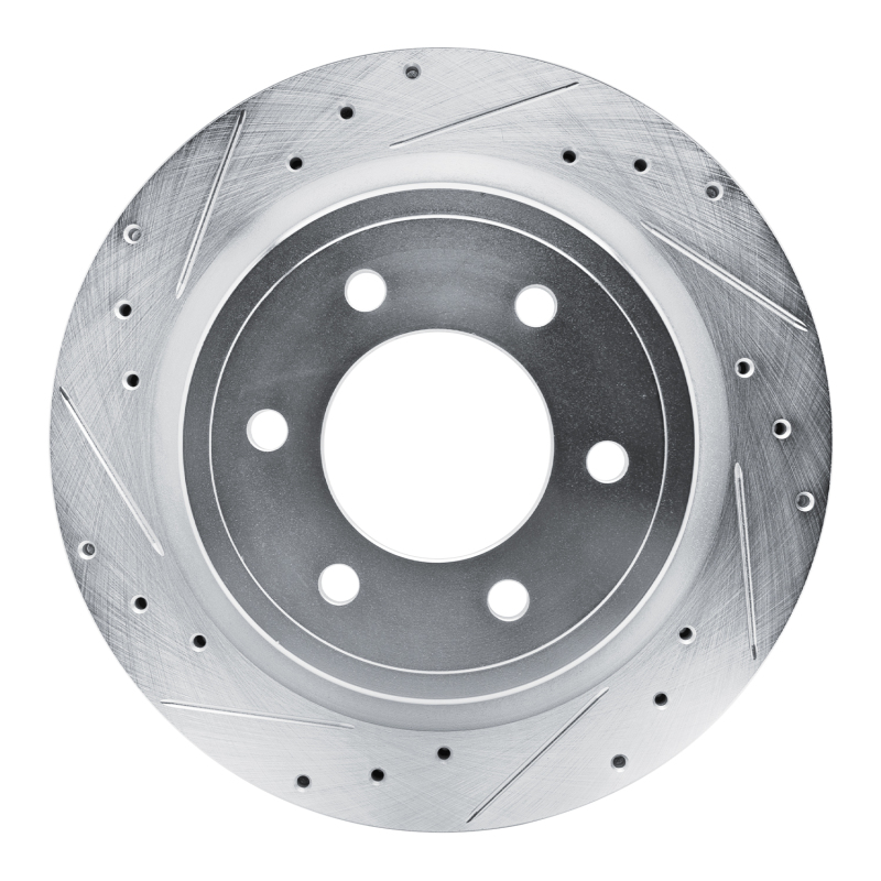 Picture of RNC Brake Rotor - Drill & Slot - R1 21-25 Ford BRONCO Rear Left Drilled & Slotted Silver Brake Rotor rnc631-54289L