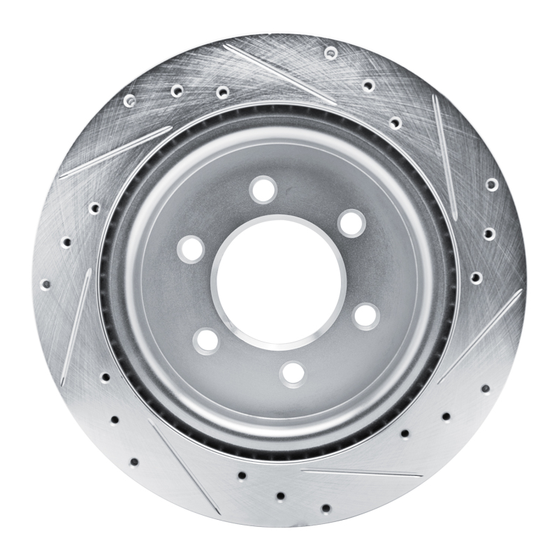 Picture of RNC Brake Rotor - Drill & Slot - R1 21-25 Ford BRONCO Rear Left Drilled & Slotted Silver Brake Rotor rnc631-54289L