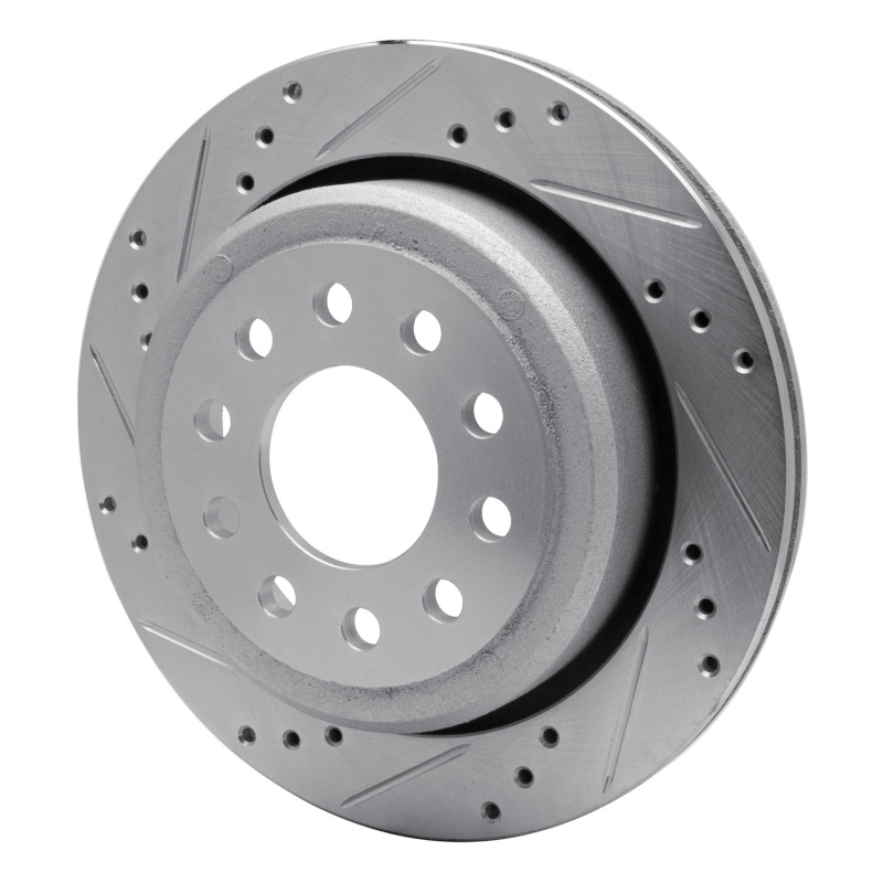 Picture of RNC Brake Rotor - Drill & Slot - R1 03-11 Lincoln Town Car Rear Left Drilled & Slotted Silver Brake Rotor rnc631-55003L