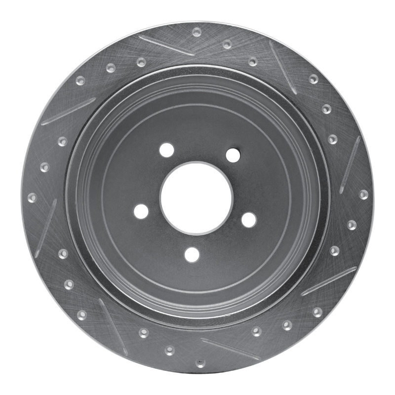 Picture of RNC Brake Rotor - Drill & Slot - R1 03-11 Lincoln Town Car Rear Left Drilled & Slotted Silver Brake Rotor rnc631-55004L