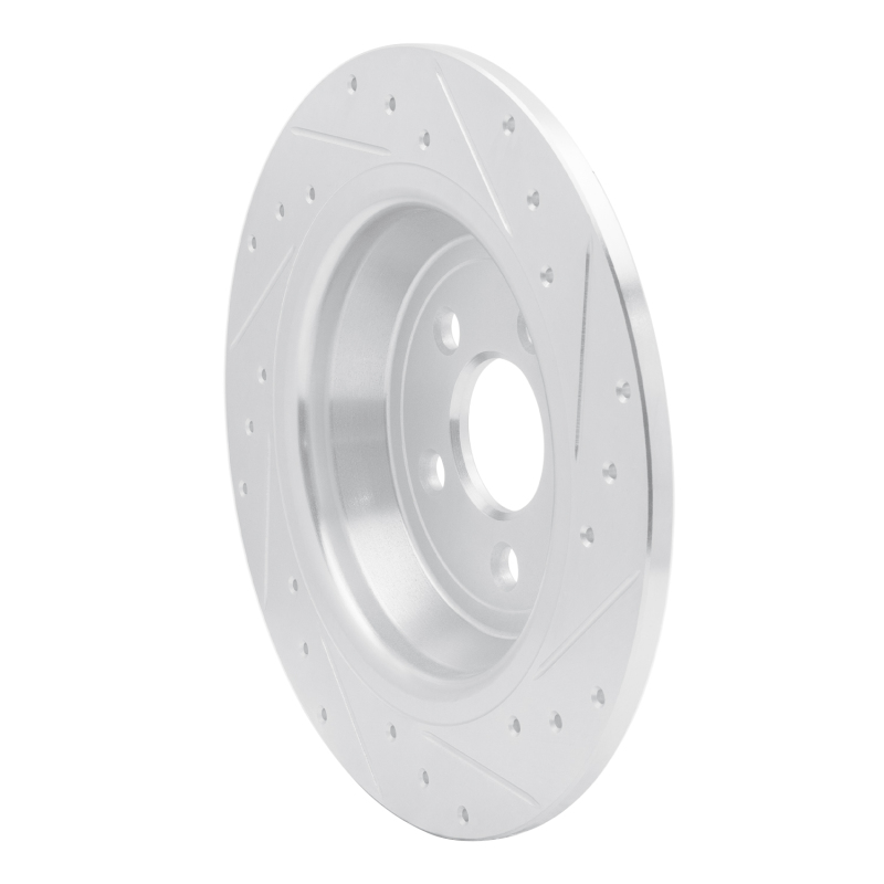 Picture of RNC Brake Rotor - Drill & Slot - R1 15-24 Ford Edge Rear Left Drilled & Slotted Silver Brake Rotor rnc631-55005L