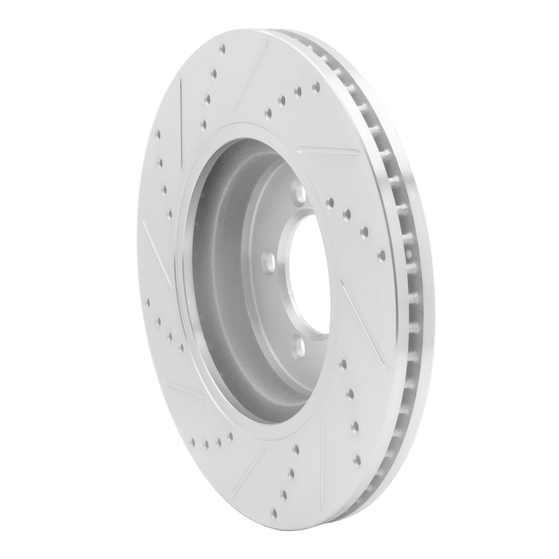 Picture of RNC Brake Rotor - Drill & Slot - R1 03-05 Lincoln AVIATOR Front Right Drilled & Slotted Silver Brake Rotor rnc631-55007R