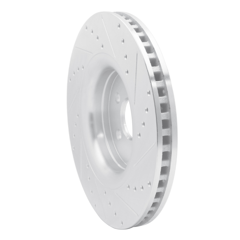 Picture of RNC Brake Rotor - Drill & Slot - R1 15-21 Ford Edge Front Left Drilled & Slotted Silver Brake Rotor rnc631-55006L