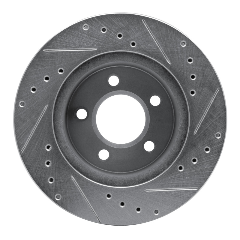 Picture of RNC Brake Rotor - Drill & Slot - R1 91-94 Ford Crown Victoria Front Left Drilled & Slotted Silver Brake Rotor rnc631-56009L