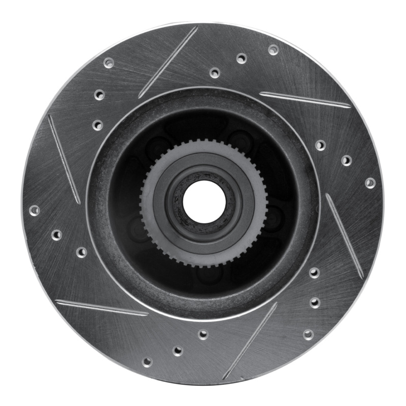 Picture of RNC Brake Rotor - Drill & Slot - R1 90-91 Ford LTD Crown Victoria Front Left Drilled & Slotted Silver Brake Rotor rnc631-56011L