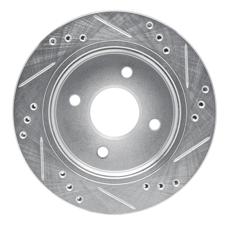Picture of RNC Brake Rotor - Drill & Slot - R1 95-04 Ford CONTOUR Rear Left Drilled & Slotted Silver Brake Rotor rnc631-56014L