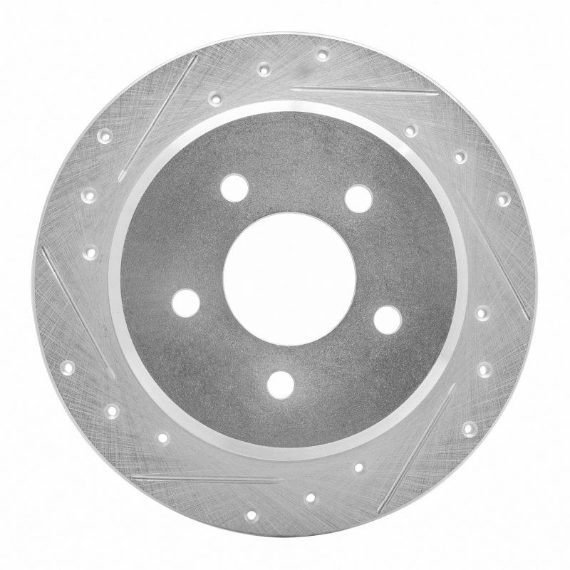 Picture of RNC Brake Rotor - Drill & Slot - R1 96-02 Ford Crown Victoria Rear Left Drilled & Slotted Silver Brake Rotor rnc631-56015L