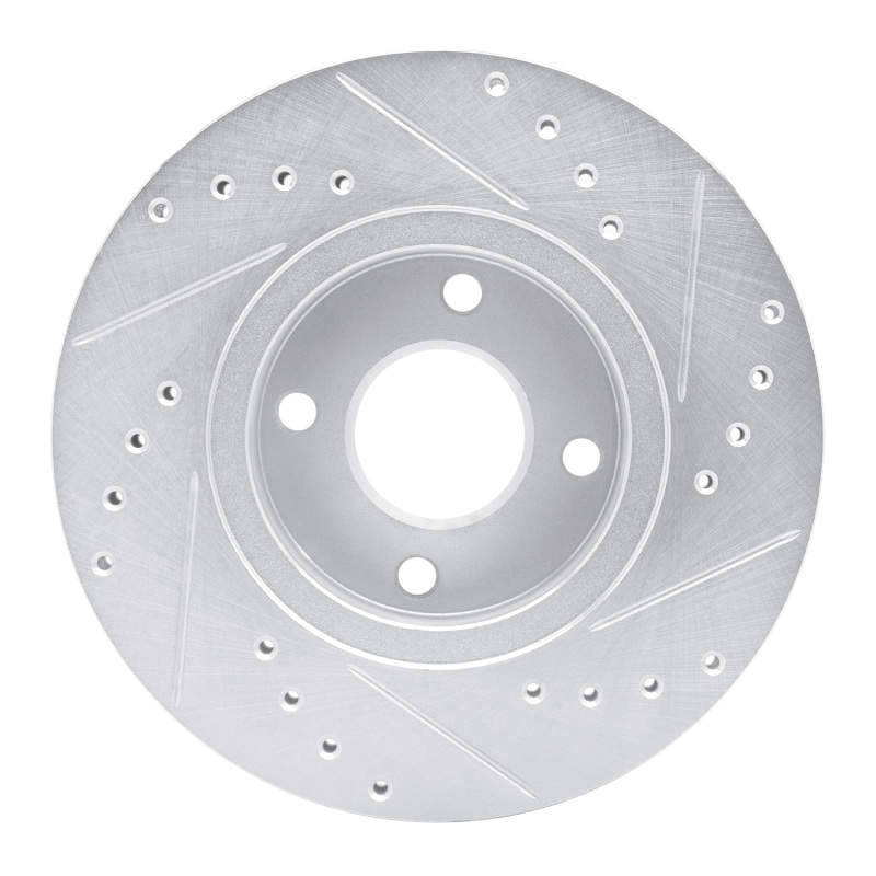 Picture of RNC Brake Rotor - Drill & Slot - R1 98-04 Ford CONTOUR Front Left Drilled & Slotted Silver Brake Rotor rnc631-56017L