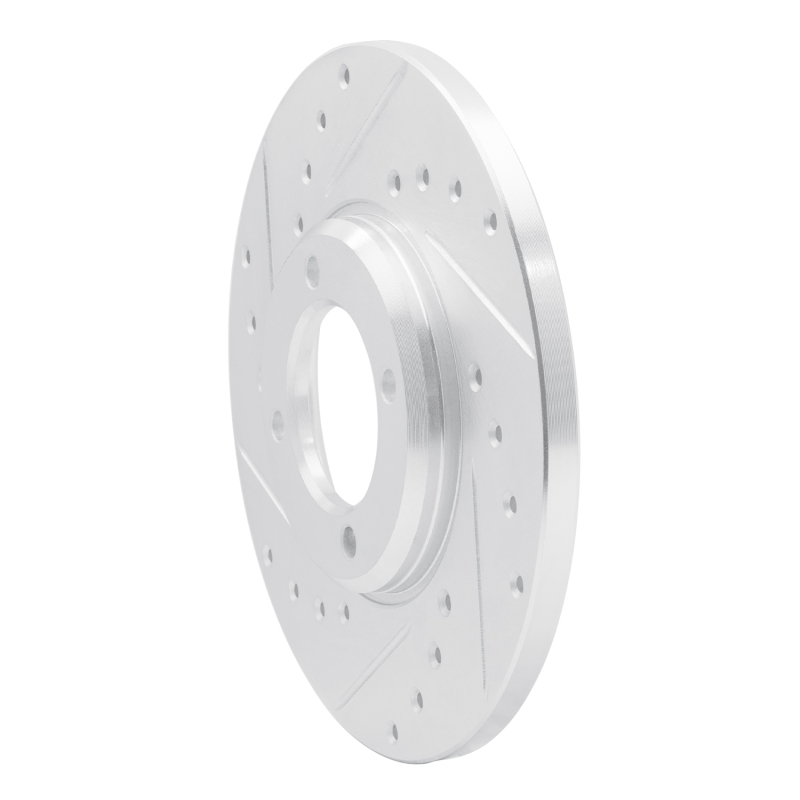 Picture of RNC Brake Rotor - Drill & Slot - R1 63-86 Ford Cortina Front Left Drilled & Slotted Silver Brake Rotor rnc631-56018L