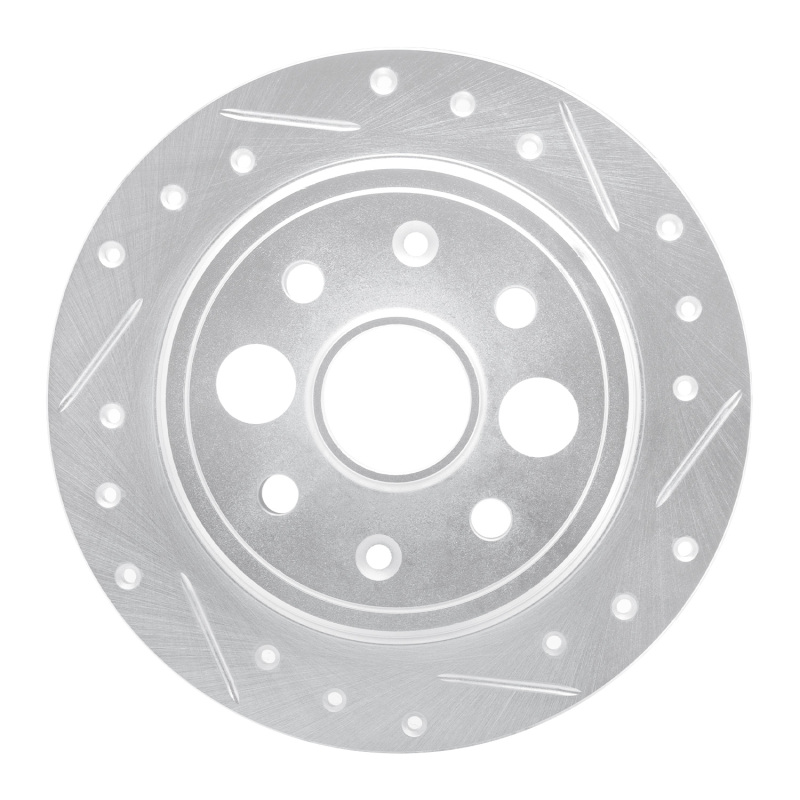 Picture of RNC Brake Rotor - Drill & Slot - R1 86-89 Acura Integra Rear Right Drilled & Slotted Silver Brake Rotor rnc631-58000R