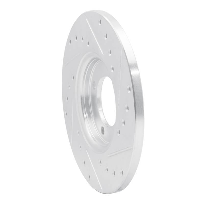 Picture of RNC Brake Rotor - Drill & Slot - R1 63-86 Ford Cortina Front Left Drilled & Slotted Silver Brake Rotor rnc631-56018L