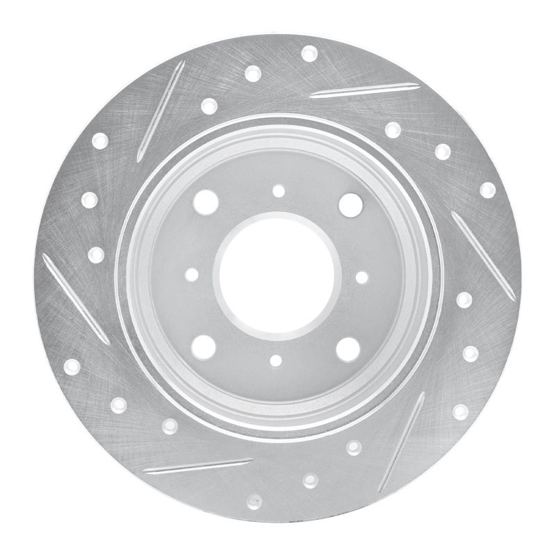Picture of RNC Brake Rotor - Drill & Slot - R1 87-90 Acura Legend Rear Right Drilled & Slotted Silver Brake Rotor rnc631-58002R