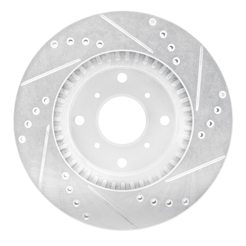 Picture of RNC Brake Rotor - Drill & Slot - R1 87-90 Acura Legend Front Left Drilled & Slotted Silver Brake Rotor rnc631-58003L