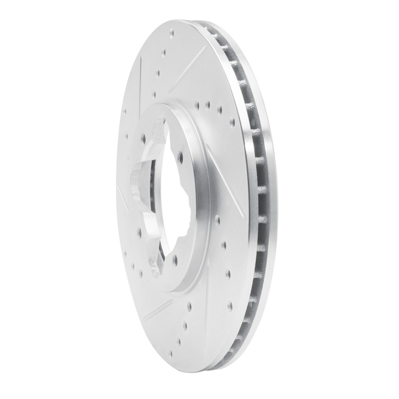 Picture of RNC Brake Rotor - Drill & Slot - R1 92-98 Acura Vigor Front Left Drilled & Slotted Silver Brake Rotor rnc631-58006L