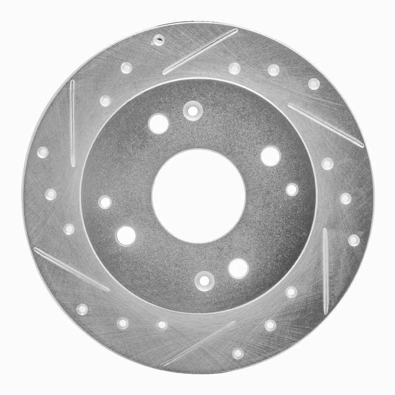 Picture of RNC Brake Rotor - Drill & Slot - R1 95-98 Acura TL Rear Left Drilled & Slotted Silver Brake Rotor rnc631-58009L