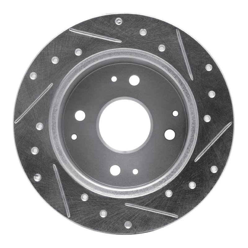 Picture of RNC Brake Rotor - Drill & Slot - R1 95-98 Acura TL Rear Left Drilled & Slotted Silver Brake Rotor rnc631-58009L