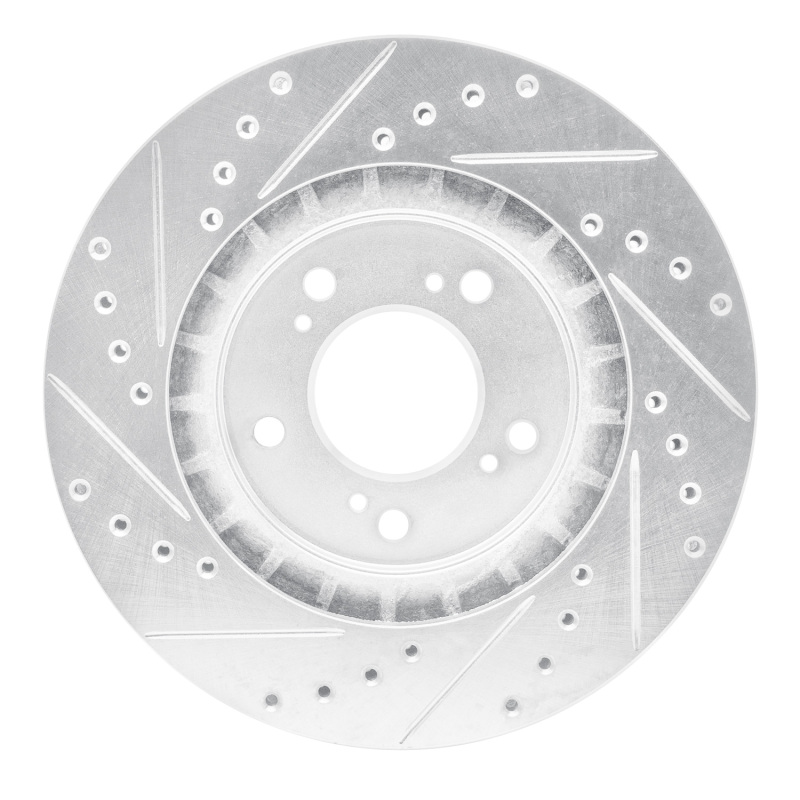 Picture of RNC Brake Rotor - Drill & Slot - R1 97-05 Acura NSX Front Right Drilled & Slotted Silver Brake Rotor rnc631-58011R
