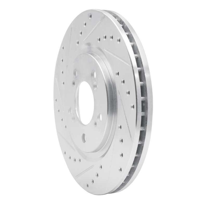 Picture of RNC Brake Rotor - Drill & Slot - R1 97-05 Acura NSX Front Left Drilled & Slotted Silver Brake Rotor rnc631-58011L