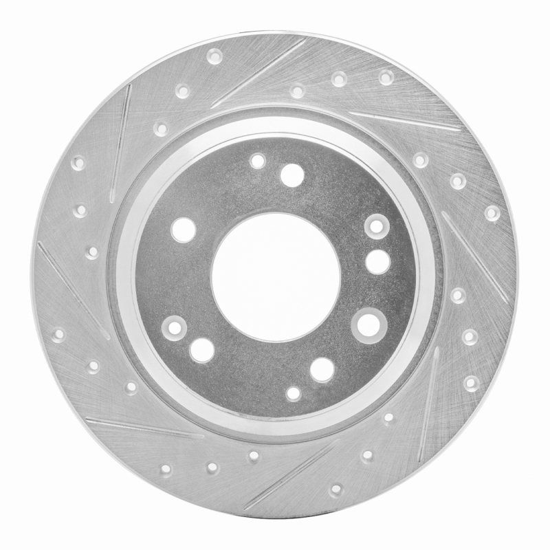 Picture of RNC Brake Rotor - Drill & Slot - R1 99-01 Acura RL Rear Left Drilled & Slotted Silver Brake Rotor rnc631-58016L