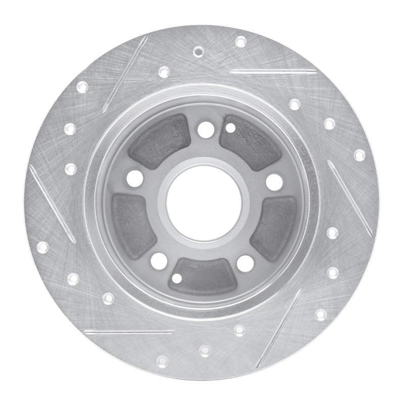 Picture of RNC Brake Rotor - Drill & Slot - R1 96-98 Acura TL Rear Right Drilled & Slotted Silver Brake Rotor rnc631-58013R