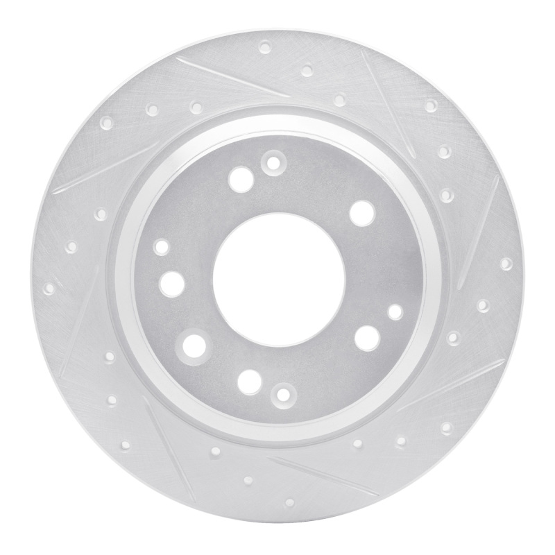 Picture of RNC Brake Rotor - Drill & Slot - R1 99-01 Acura RL Rear Right Drilled & Slotted Silver Brake Rotor rnc631-58016R