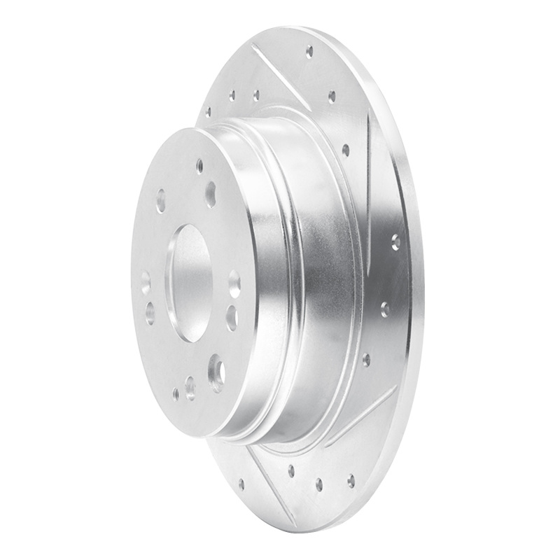 Picture of RNC Brake Rotor - Drill & Slot - R1 01-03 Acura CL Rear Right Drilled & Slotted Silver Brake Rotor rnc631-58017R