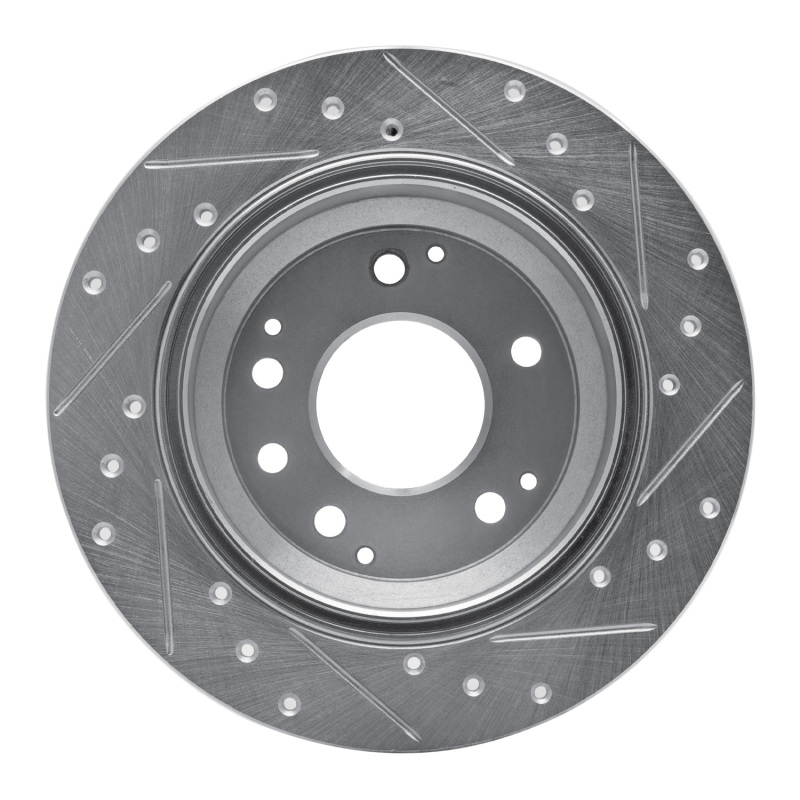 Picture of RNC Brake Rotor - Drill & Slot - R1 99-01 Acura RL Rear Left Drilled & Slotted Silver Brake Rotor rnc631-58016L
