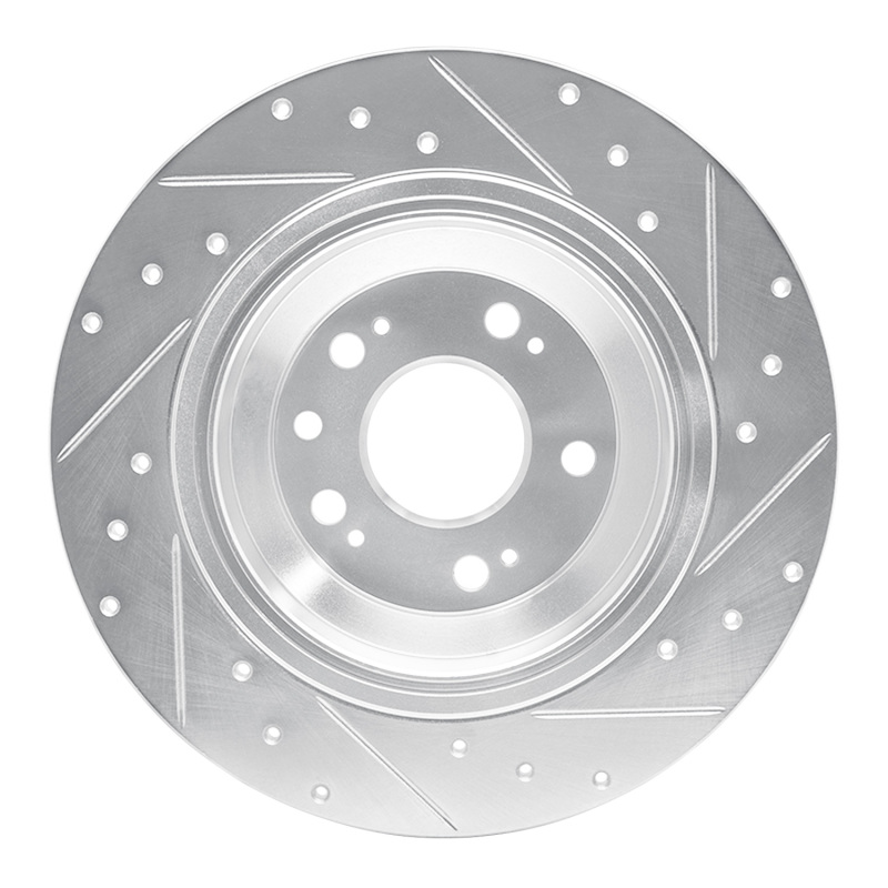 Picture of RNC Brake Rotor - Drill & Slot - R1 09-14 Acura TL Rear Left Drilled & Slotted Silver Brake Rotor rnc631-58023L
