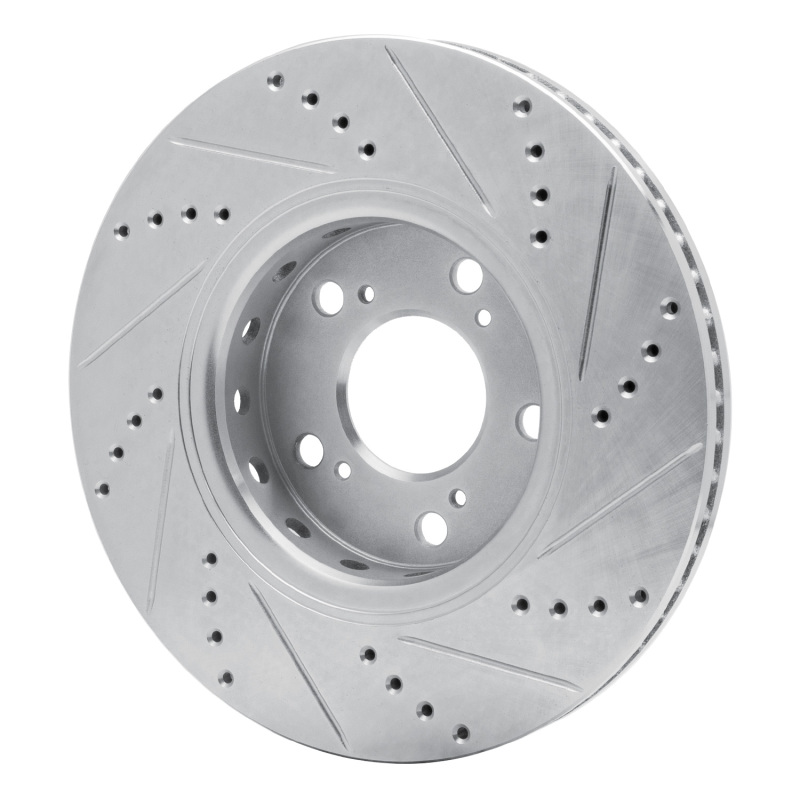Picture of RNC Brake Rotor - Drill & Slot - R1 14-20 Acura RLX Front Left Drilled & Slotted Silver Brake Rotor rnc631-58025L