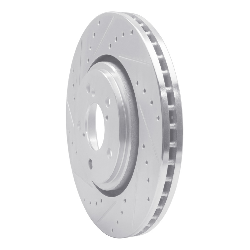 Picture of RNC Brake Rotor - Drill & Slot - R1 17-20 Acura MDX Front Left Drilled & Slotted Silver Brake Rotor rnc631-58031L