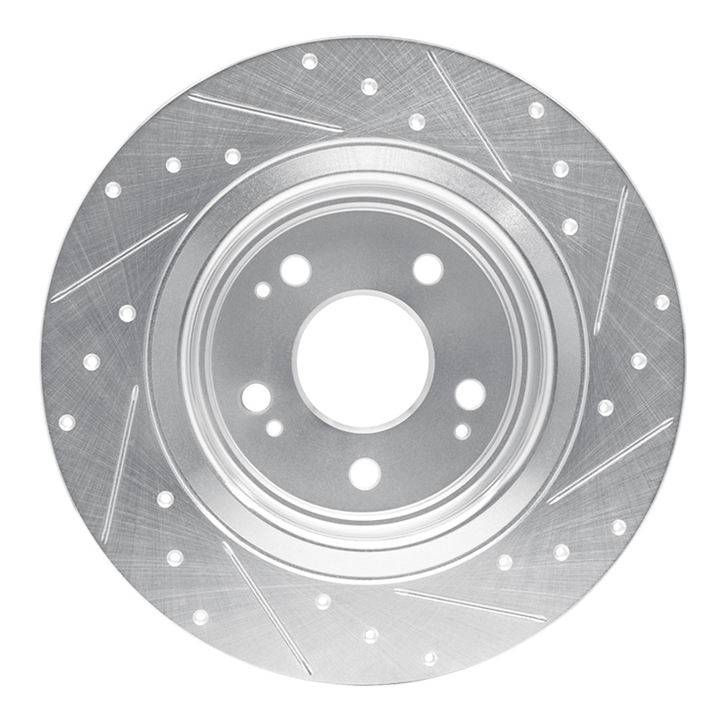 Picture of RNC Brake Rotor - Drill & Slot - R1 17-20 Acura MDX Rear Left Drilled & Slotted Silver Brake Rotor rnc631-58030L