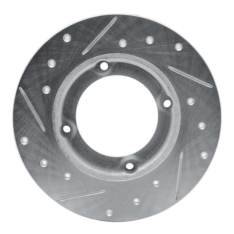 Picture of RNC Brake Rotor - Drill & Slot - R1 73-79 Honda Civic Wagon Front Right Drilled & Slotted Silver Brake Rotor rnc631-59000R