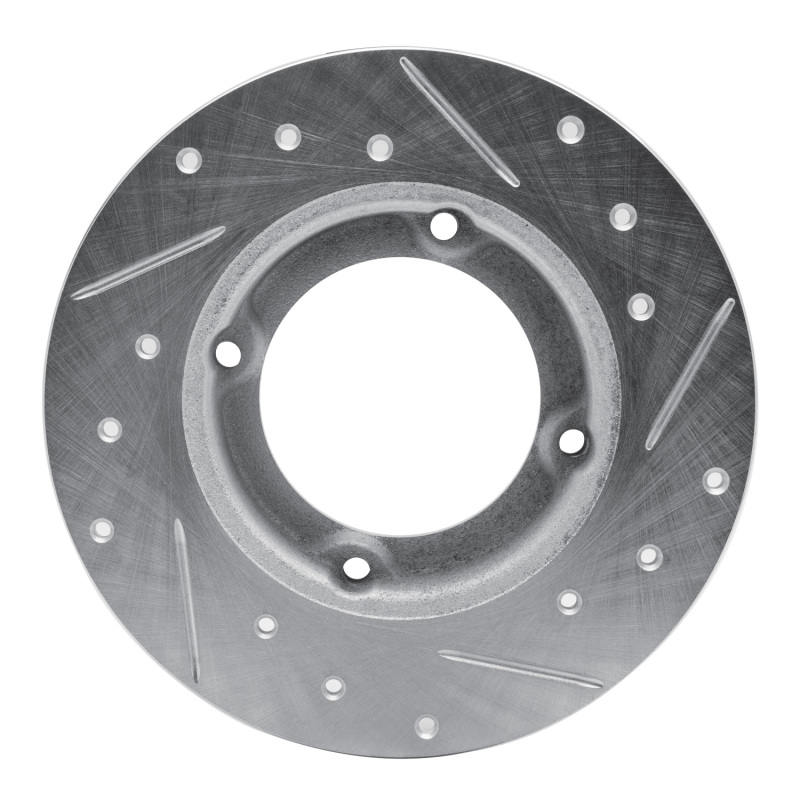 Picture of RNC Brake Rotor - Drill & Slot - R1 73-79 Honda Civic Hatchback Front Left Drilled & Slotted Silver Brake Rotor rnc631-59000L