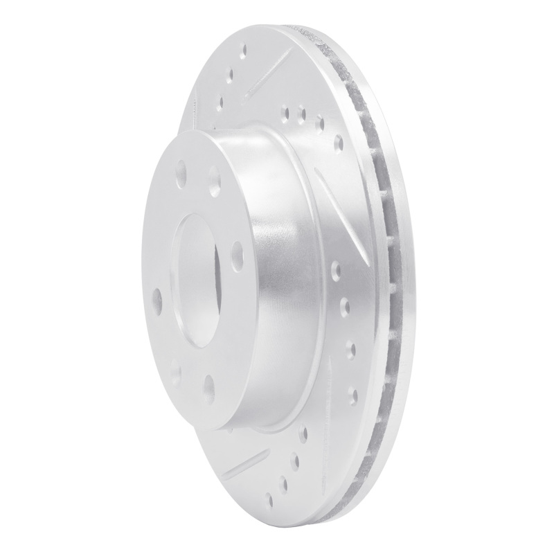 Picture of RNC Brake Rotor - Drill & Slot - R1 83-87 Honda Prelude Front Left Drilled & Slotted Silver Brake Rotor rnc631-59003L