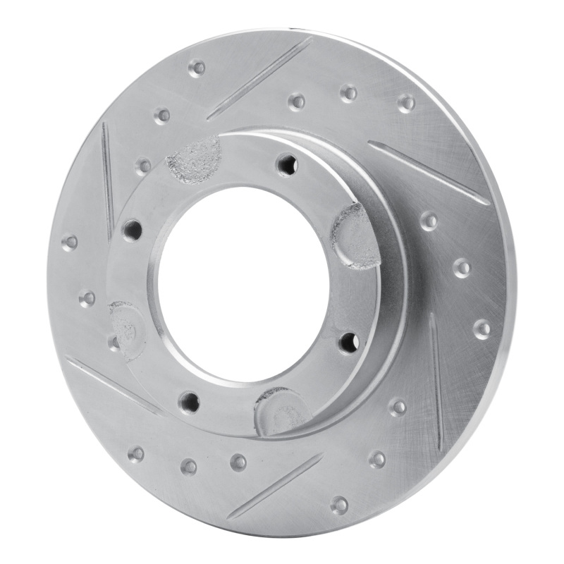 Picture of RNC Brake Rotor - Drill & Slot - R1 76-81 Honda Accord Hatchback Front Left Drilled & Slotted Silver Brake Rotor rnc631-59002L