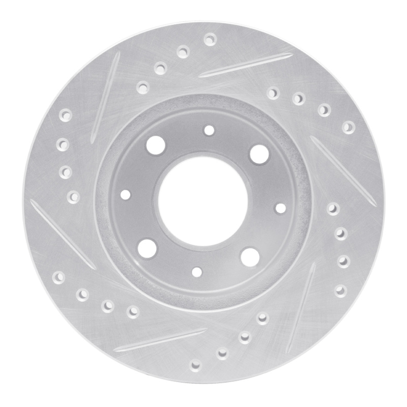 Picture of RNC Brake Rotor - Drill & Slot - R1 82-83 Honda Civic Hatchback Front Right Drilled & Slotted Silver Brake Rotor rnc631-59004R
