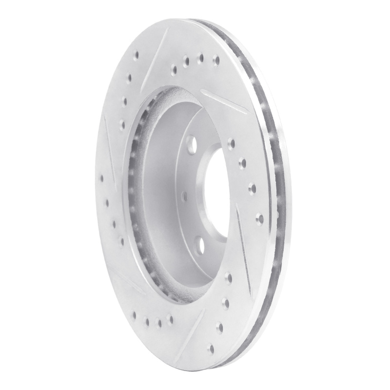 Picture of RNC Brake Rotor - Drill & Slot - R1 84-06 Honda Insight Front Right Drilled & Slotted Silver Brake Rotor rnc631-59005R