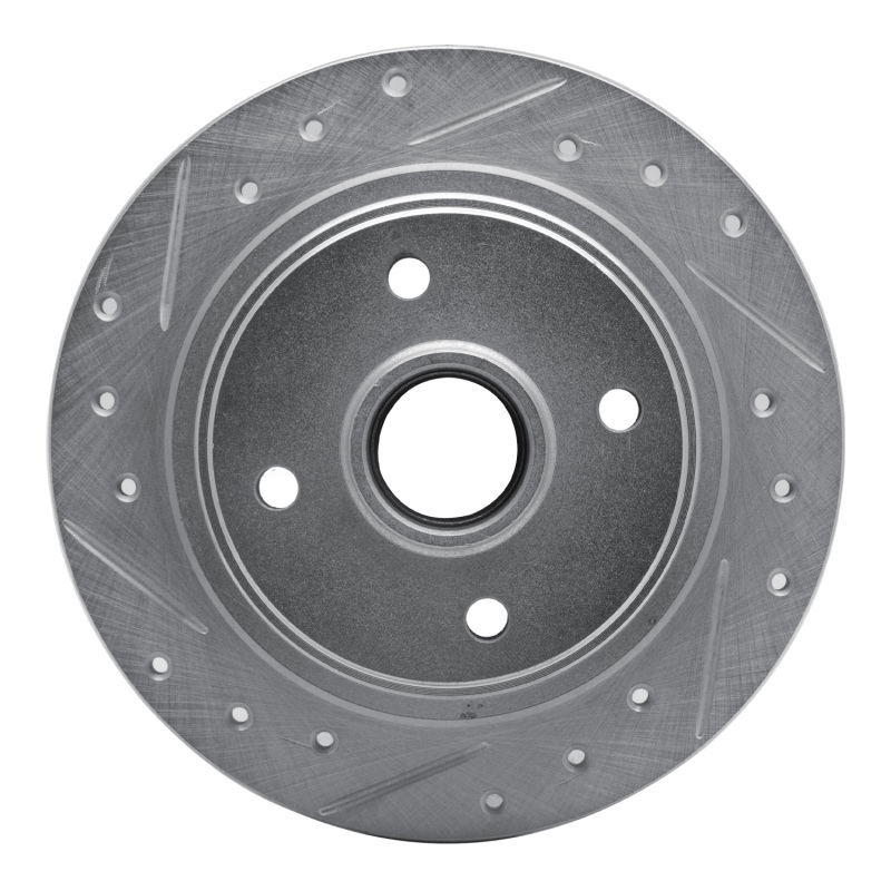 Picture of RNC Brake Rotor - Drill & Slot - R1 84-87 Honda Prelude Rear Left Drilled & Slotted Silver Brake Rotor rnc631-59010L
