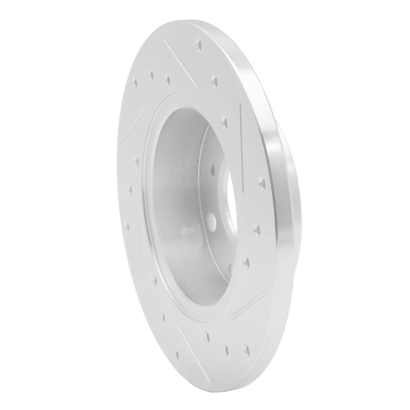 Picture of RNC Brake Rotor - Drill & Slot - R1 84-87 Honda Civic Hatchback Front Left Drilled & Slotted Silver Brake Rotor rnc631-59009L